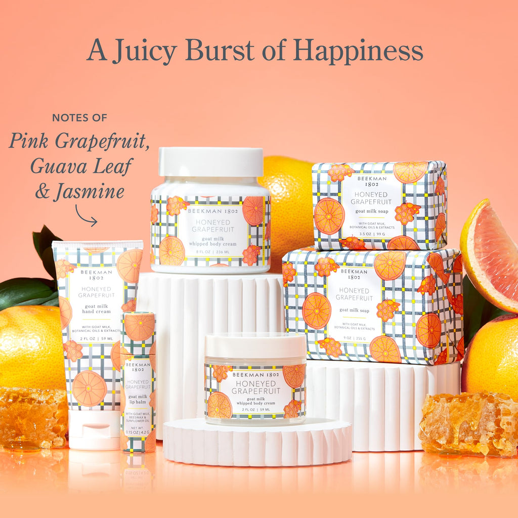 Beekman 1802 Whipped Body Cream – Goat Milk, Mango Seed Butter & Vitamin E, 8 oz, Honeyed Grapefruit