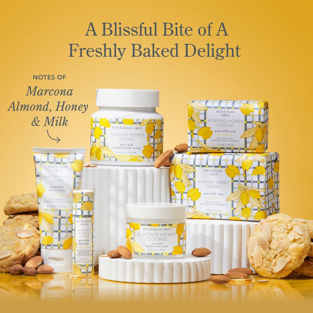 Beekman 1802 Whipped Body Cream – Goat Milk Moisturizer with Mango Seed Butter & Vitamin E (8 oz) Almond Honey Cookie