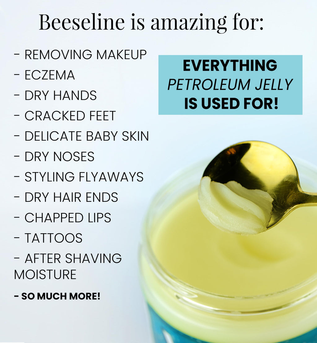 Beesaluxe Beesaline Original Unpetroleum – 100% Natural & Hypoallergenic Alternative to Petroleum Jelly – 4 oz Glass Jar