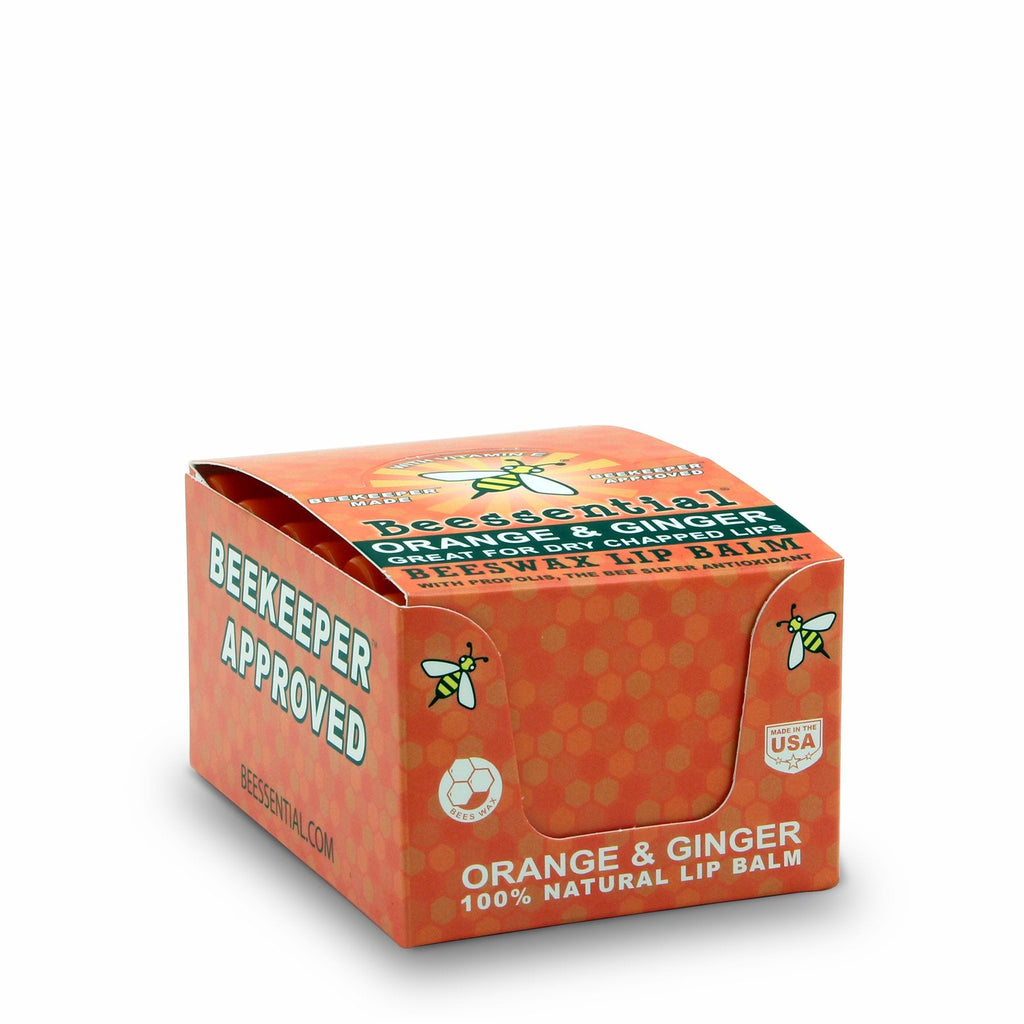 Beessential Natural Bulk Lip Balm Orange Ginger 18-Pack – Cruelty-Free, Made in USA