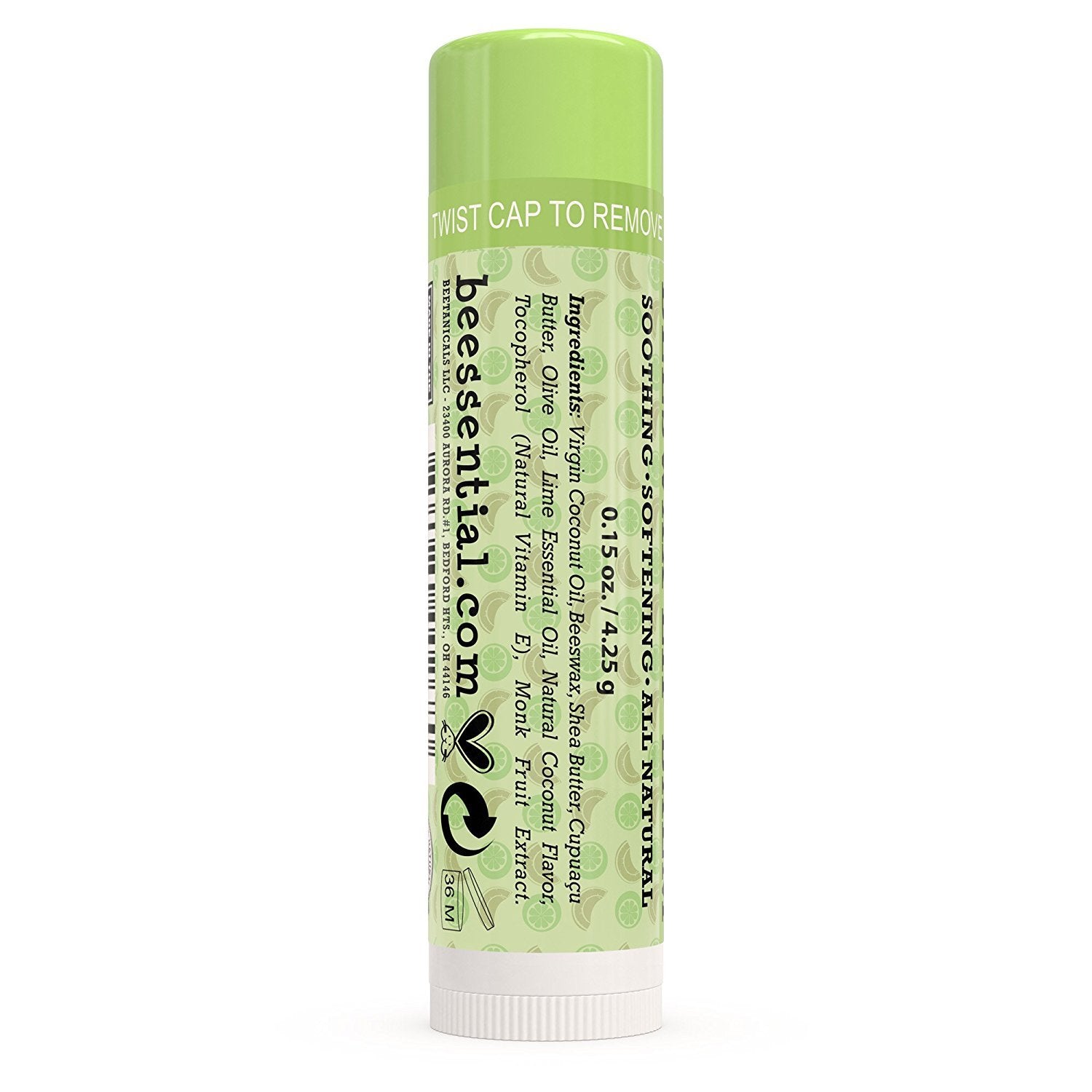Beessential Coconut Lime Lip Balm – 18 Pack Bulk | Cruelty-Free, USA Made Lip Care for All Ages