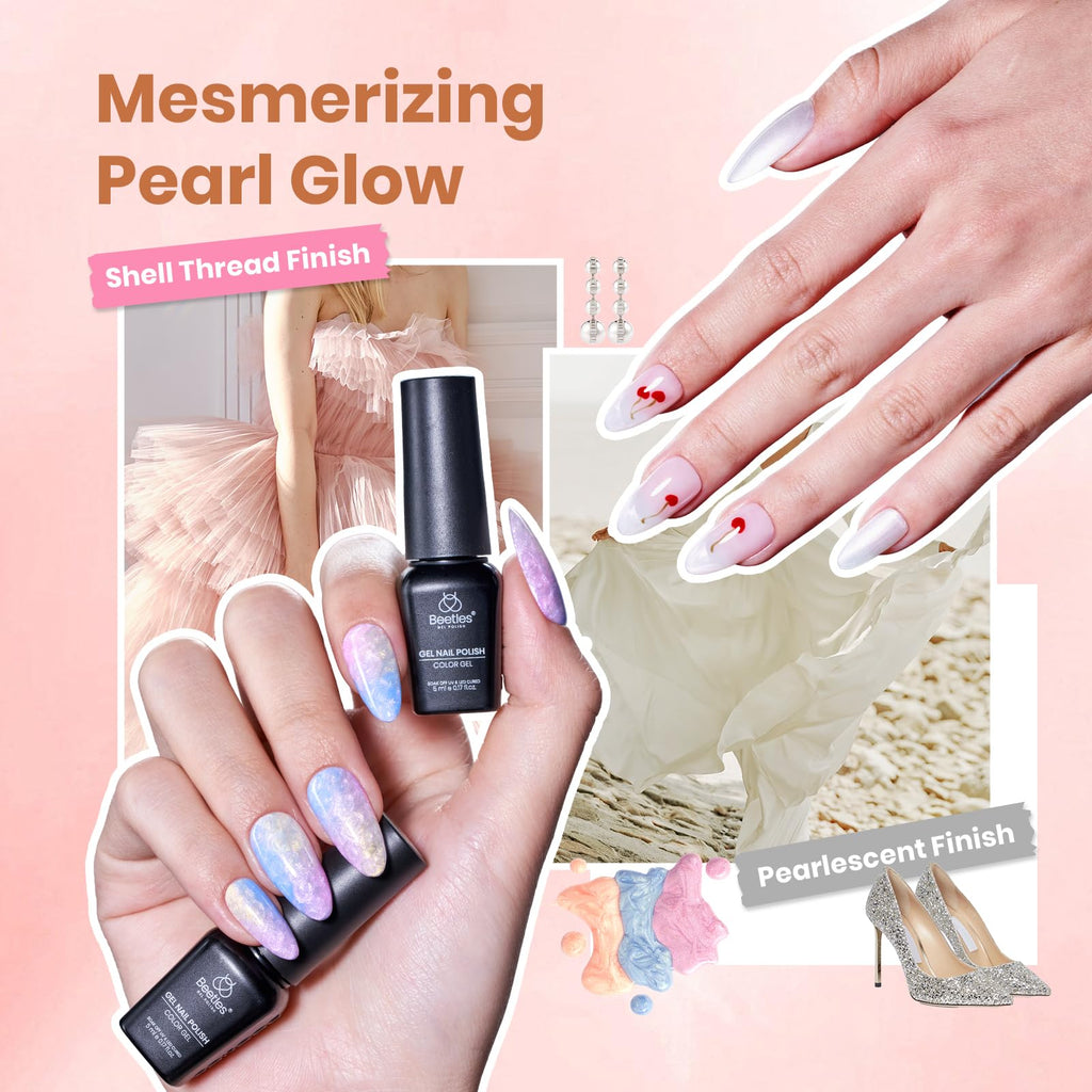 Beetles 119 PCS Gel Nail Polish Set – 100 Colors with Cat Eye, Glitter, Pearl Finishes + Base & Top Coats for At-Home Manicures