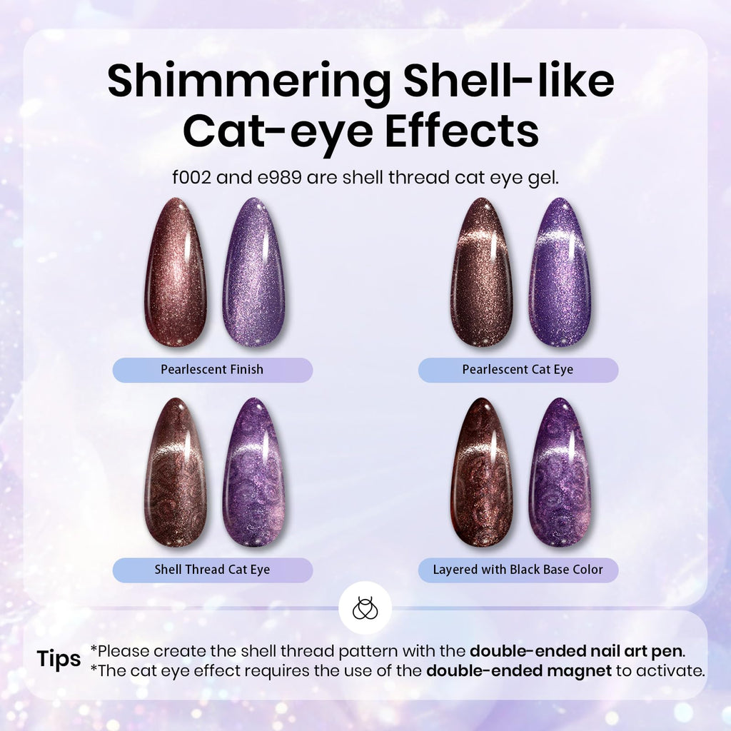 Beetles Pearl Gel Nail Polish Set – Ocean Treasures, 20 Colors, Glitter Cat Eye & Mermaid Swirl