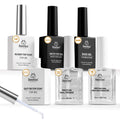 Beetles 6-Pcs 15ml Glossy & Matte Gel Top & Base Coat Set with Dehydrator, Keratin Primer, Acid-Free & HEMA-Free