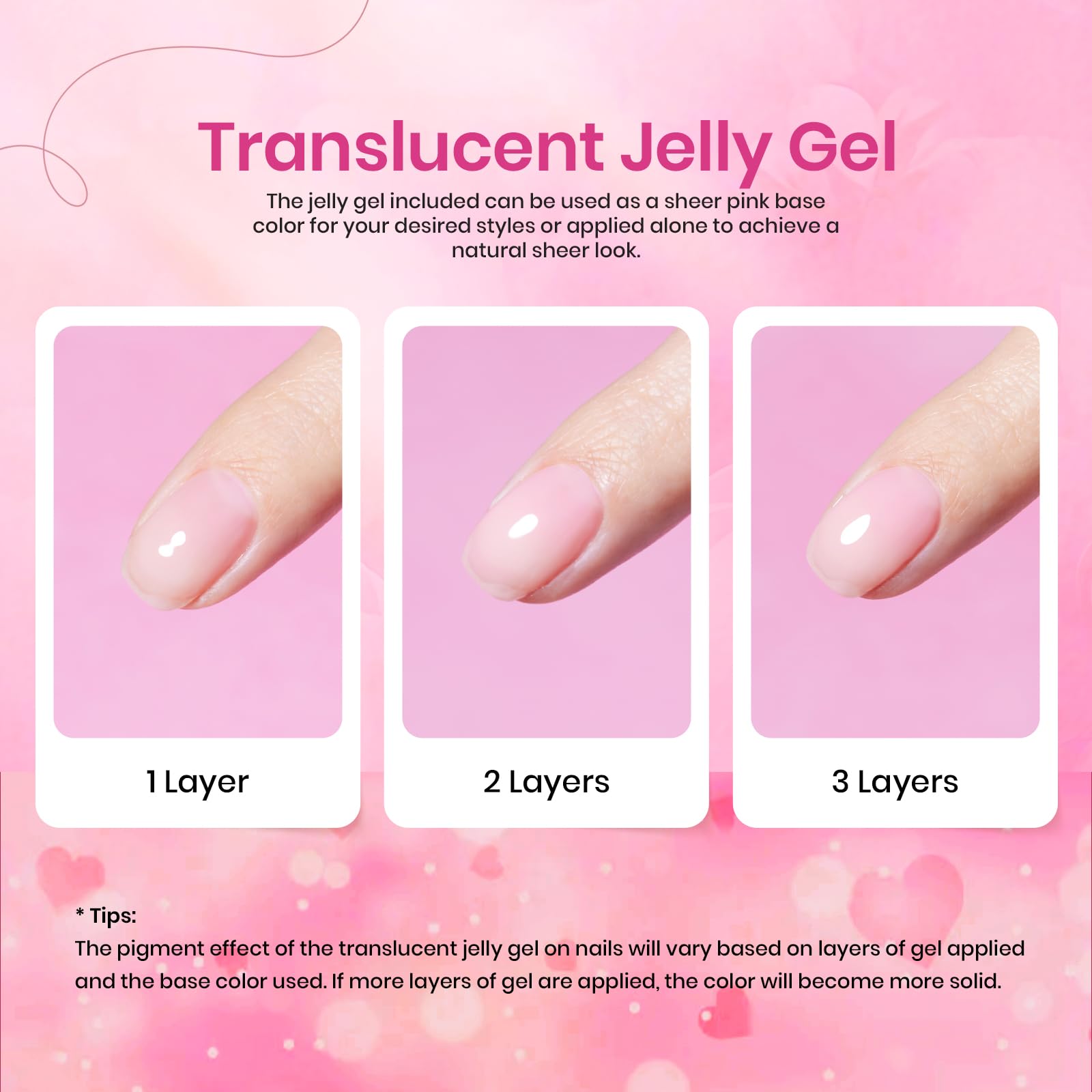 Beetles Pink Gel Nail Polish Set – 6 Pink Shades, Soak-Off UV/LED
