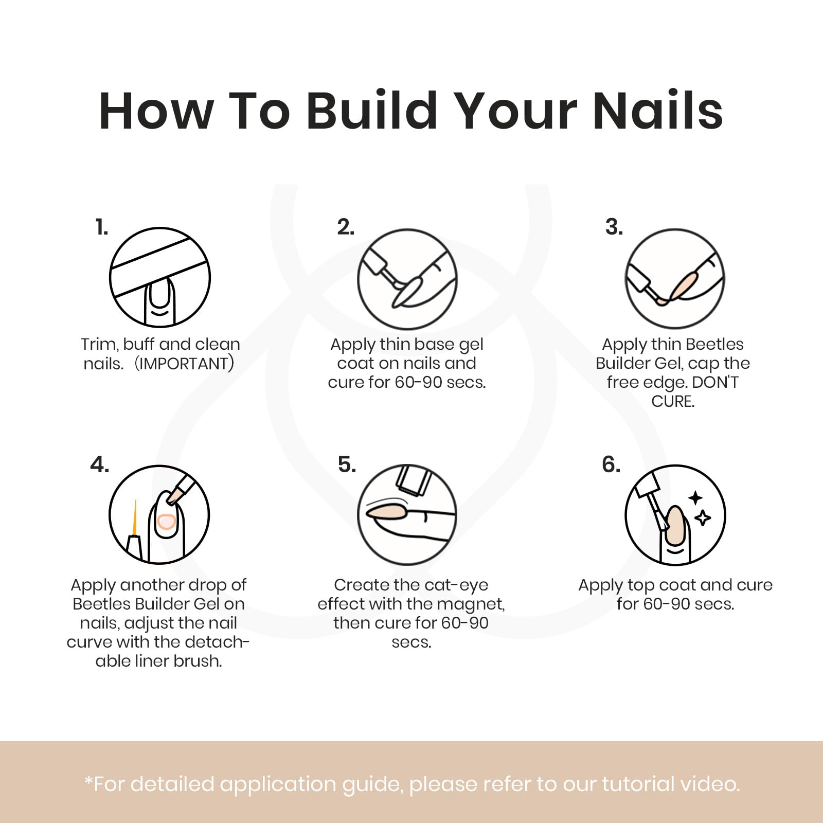 Beetles Builder Gel Kit Star Cascade – 7-in-1 Cat Eye Nail Gel for DIY Nails
