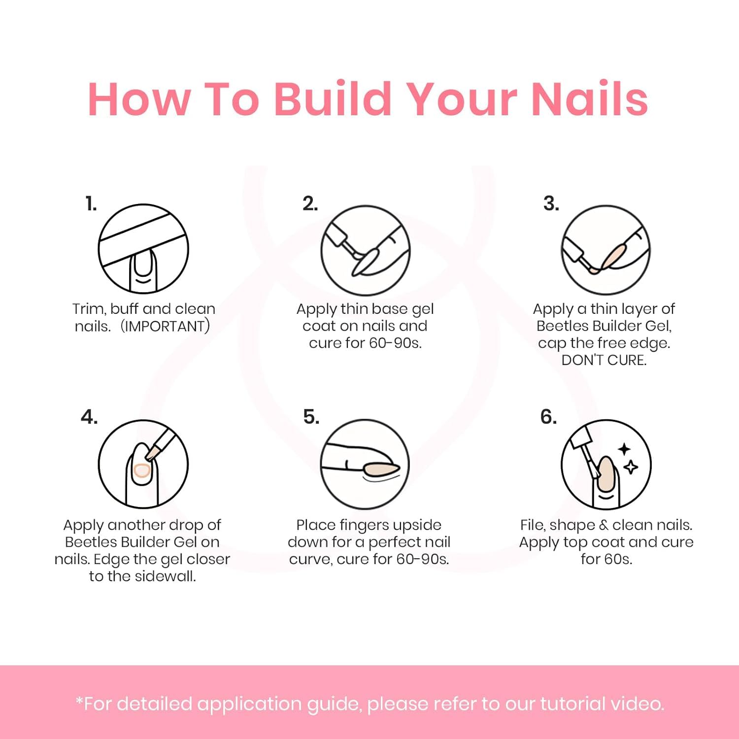 Beetles Builder Gel Peach Breeze – HEMA-Free 8-in-1 Nail Extension, 6 Colors, for Beginners