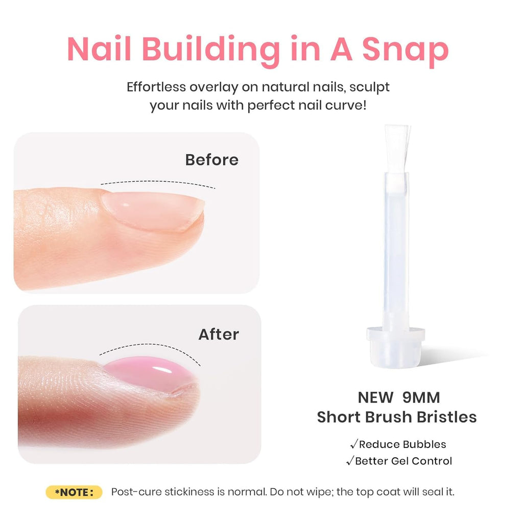 Beetles Builder Gel Peach Breeze – HEMA-Free 8-in-1 Nail Extension, 6 Colors, for Beginners
