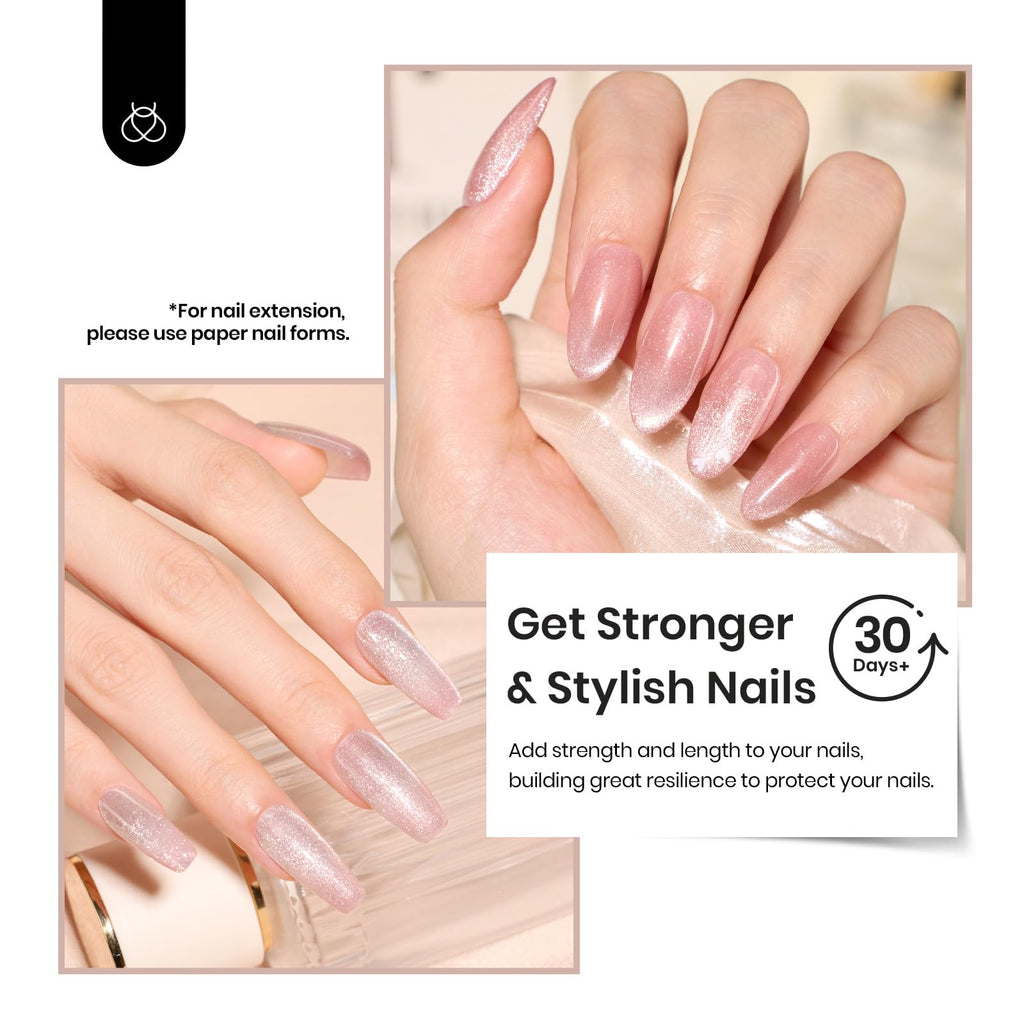 Beetles Builder Gel Kit Star Cascade – 7-in-1 Cat Eye Nail Gel for DIY Nails