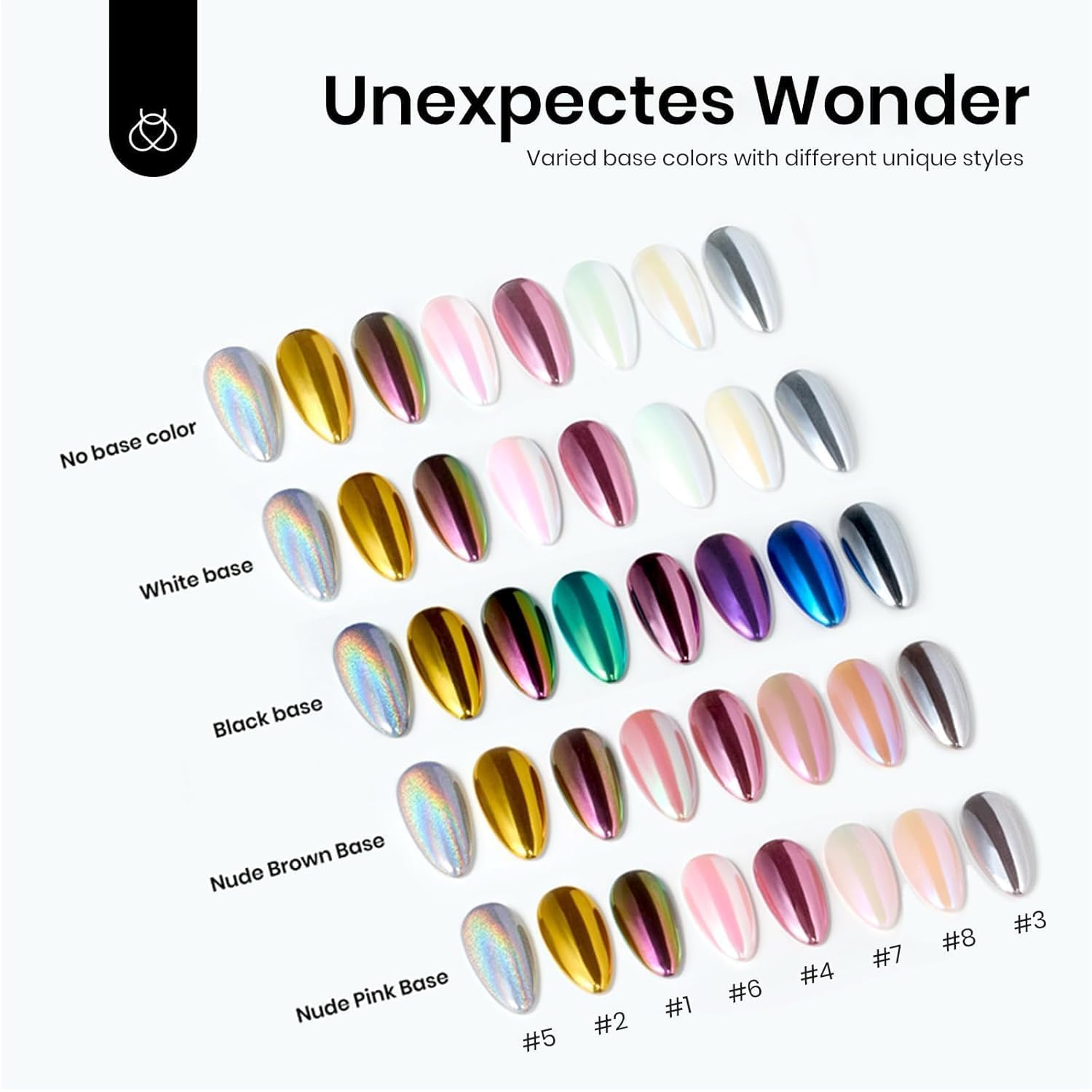 Beetles Chrome Nail Powder — 8 Colors Mirror Chrome Finish | Beetles Gel Polish