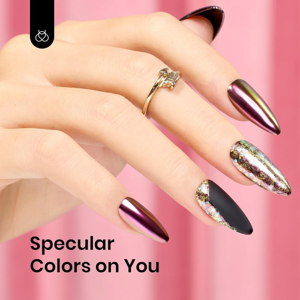 Beetles Chrome Nail Powder — 8 Colors Mirror Chrome Finish | Beetles Gel Polish