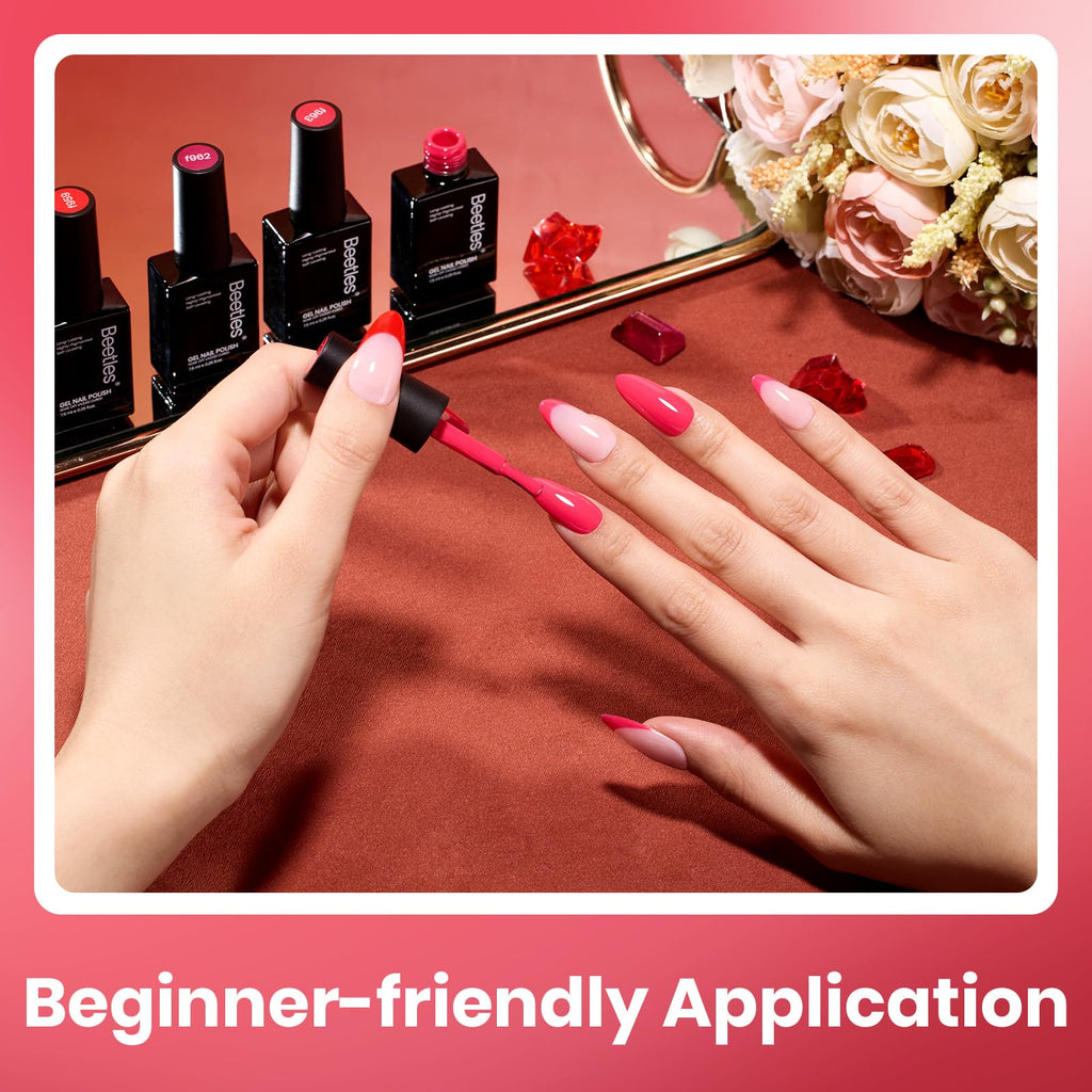Beetles Red Gel Nail Polish Set – Crimson Horizon (6 Colors)