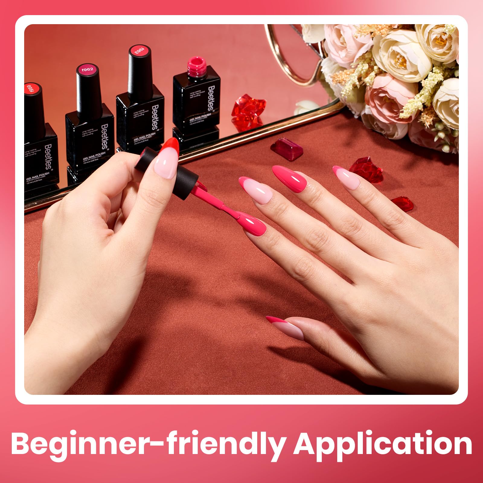 Beetles Red Gel Nail Polish Set – Crimson Horizon (6 Colors)