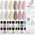 Beetles Dip Powder Nail Kit – Luxury Radiance 6-Color Set with Base, Top Coat & Tools