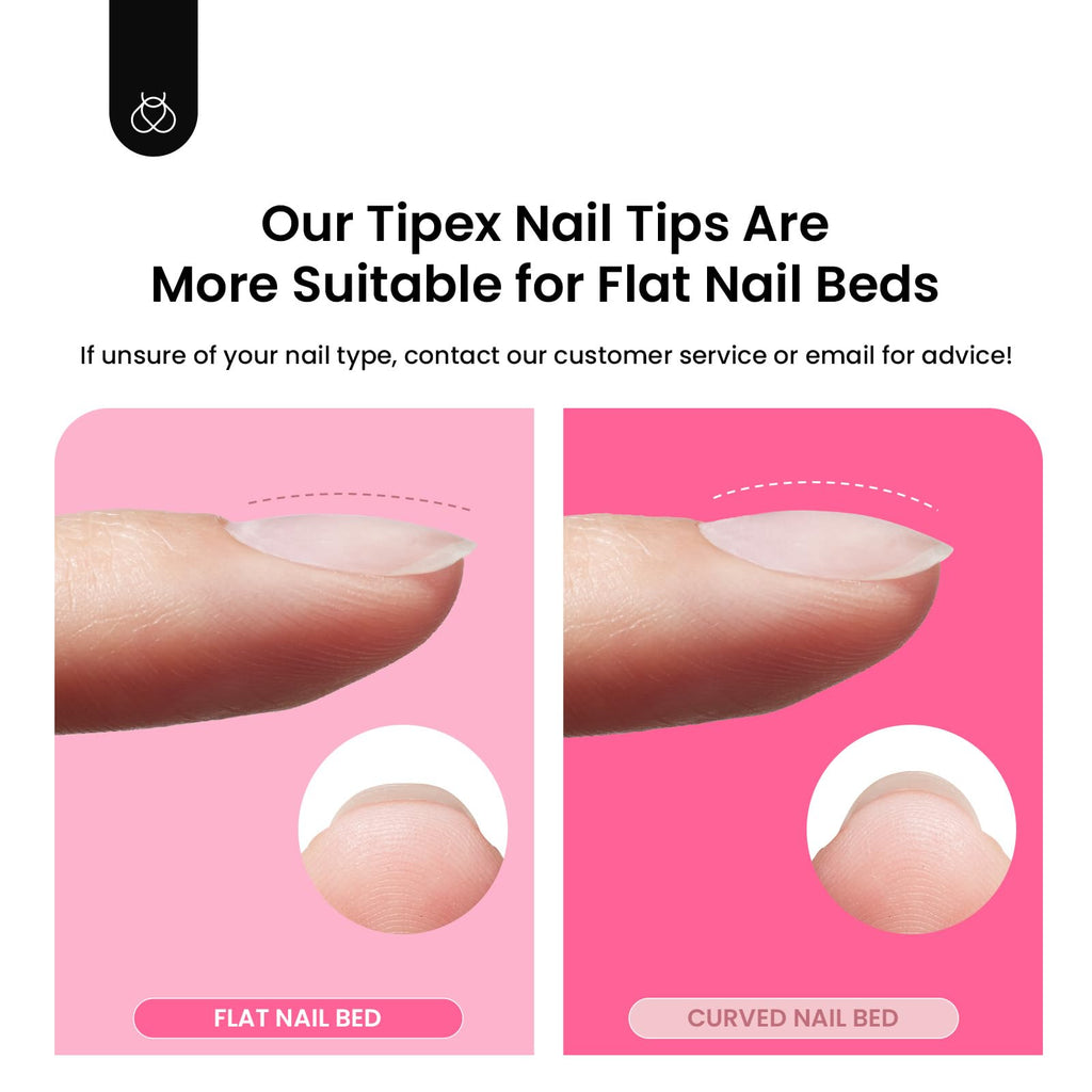 Beetles Tipex Gel Nail Kit Extra Short Square — 224 Tips, Glue & Mini UV Lamp