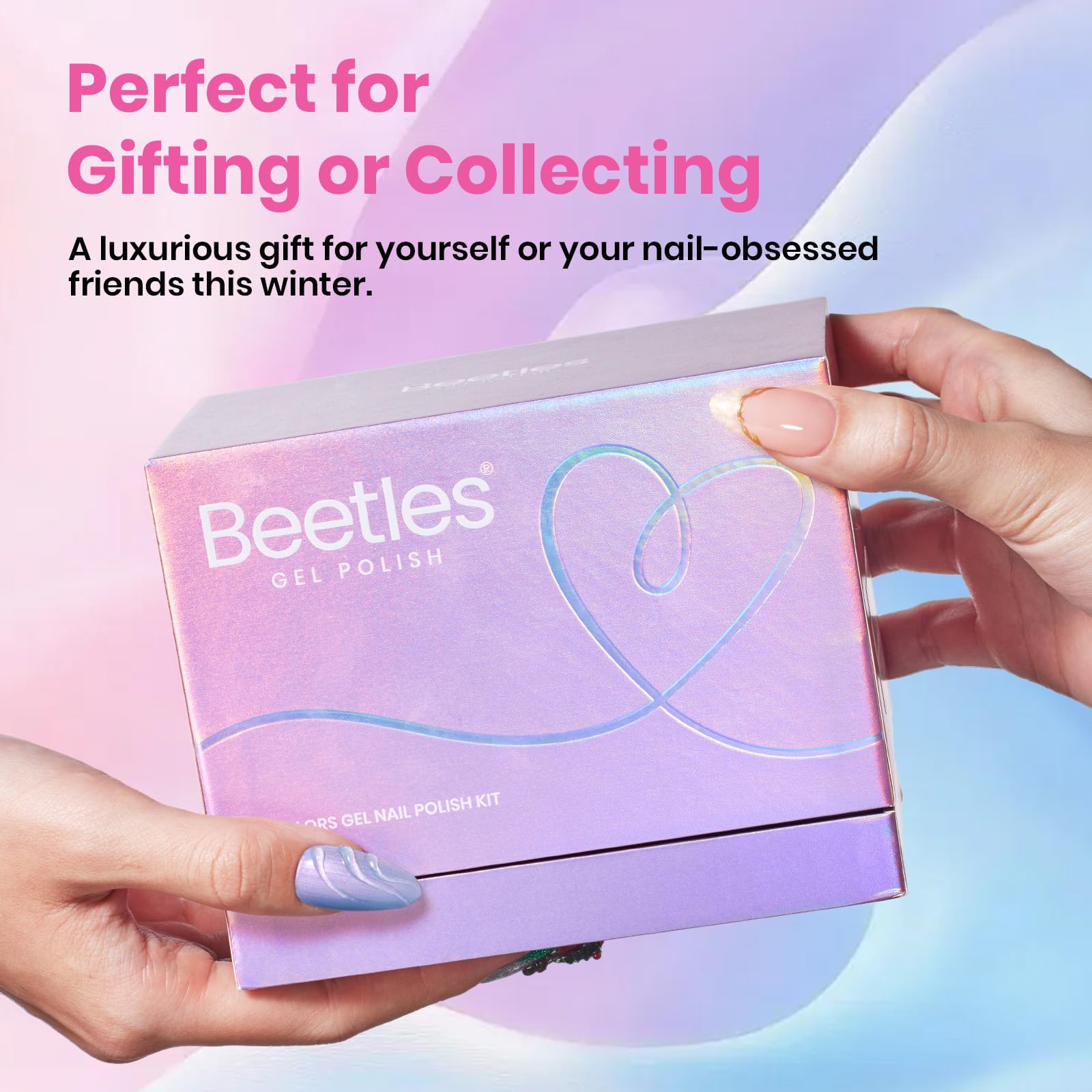 Beetles Pearl Gel Polish Set – Ocean Whisper Collection (6×15ml) Mermaid Shell Swirl Nails