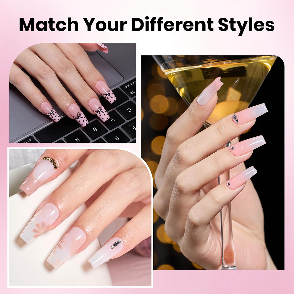 Beetles Gel Nail Kit Etch-X: 288 Tips (12 Sizes) + HEMA-Free Glue, Base & Top Coats