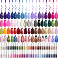 Beetles Gel Liner Nail Art Set – 50 Color Gel Polish Kit with French Tip, Glitter, Swirl & Cat Eye