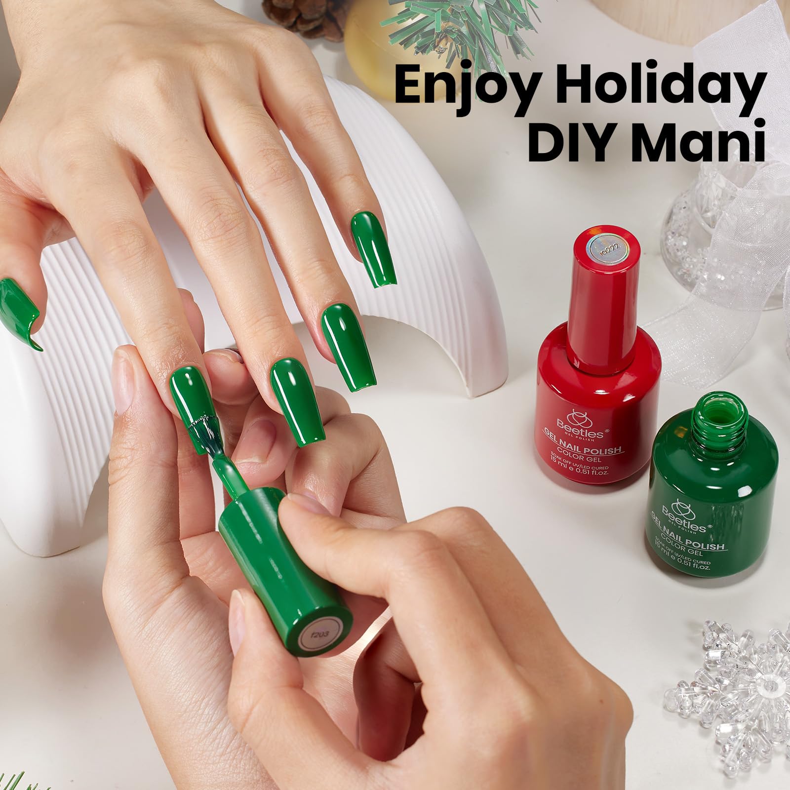 Beetles Green & Red Gel Polish Set – Prelude of Celebration (2 x 15ml)