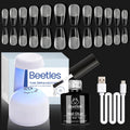 Beetles Gel Nail Kit Etch-X: 504-piece Medium Coffin Tips, 5-in-1 Glue Gel & LED Lamp for DIY Nail Extensions