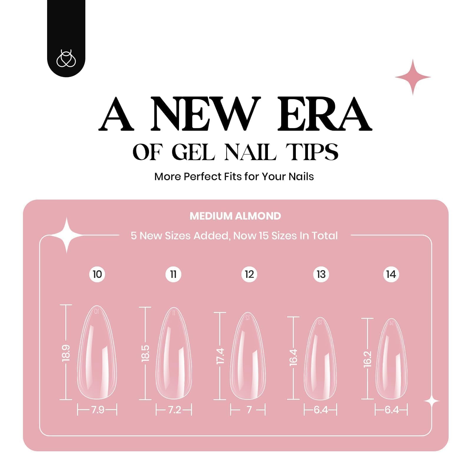Beetles Gel Nail Kit Clear & Almond Medium – 600 Tips, Pink Top Coat, 9-in-1 Glue, Mini Lamp