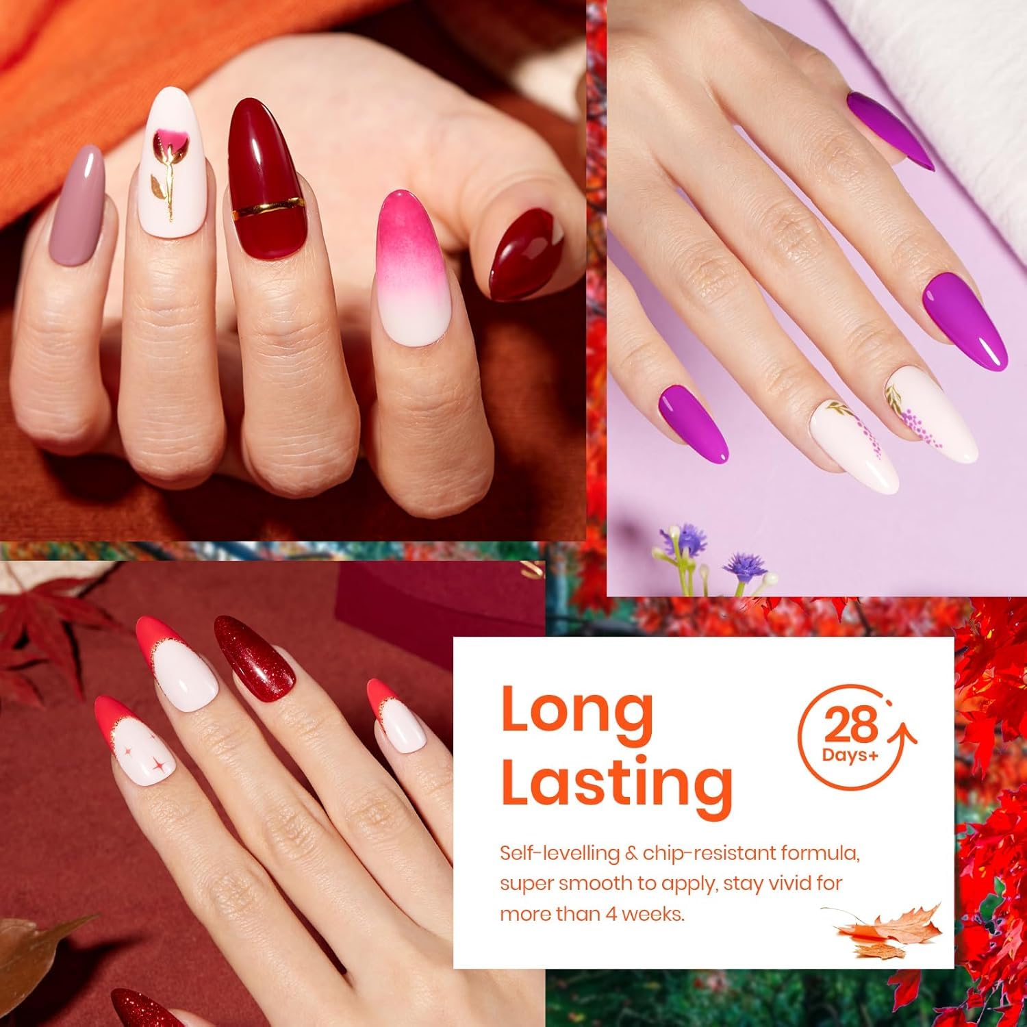 Beetles Gel Nail Polish Set – 20 Fall & Winter Colors | LED/UV Soak Off Kit