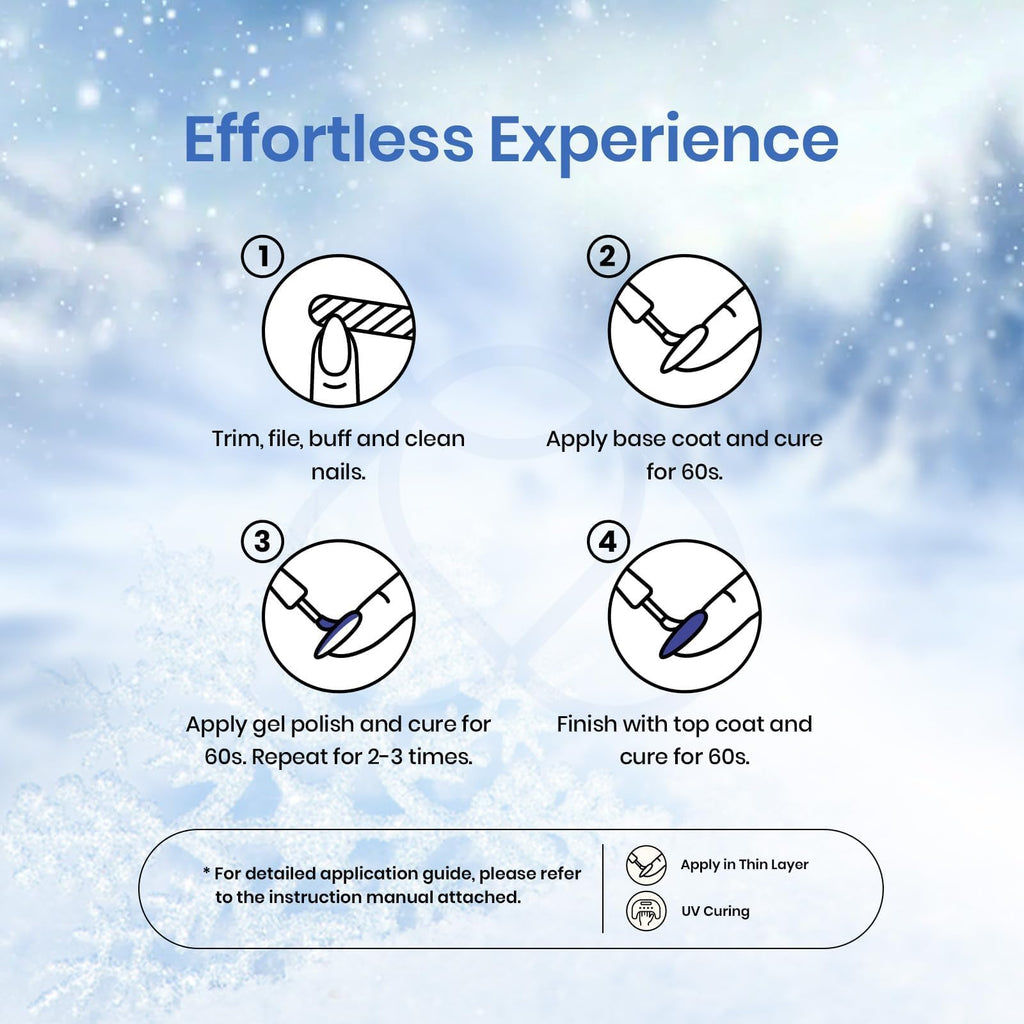 Beetles Gel Polish Set – Glitter Snowflakes Collection: White, Silver & Navy Blue