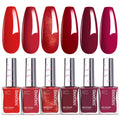 Beetles Red Nail Polish Set Blazing Rose – 6-Color Quick-Dry Glossy Nails
