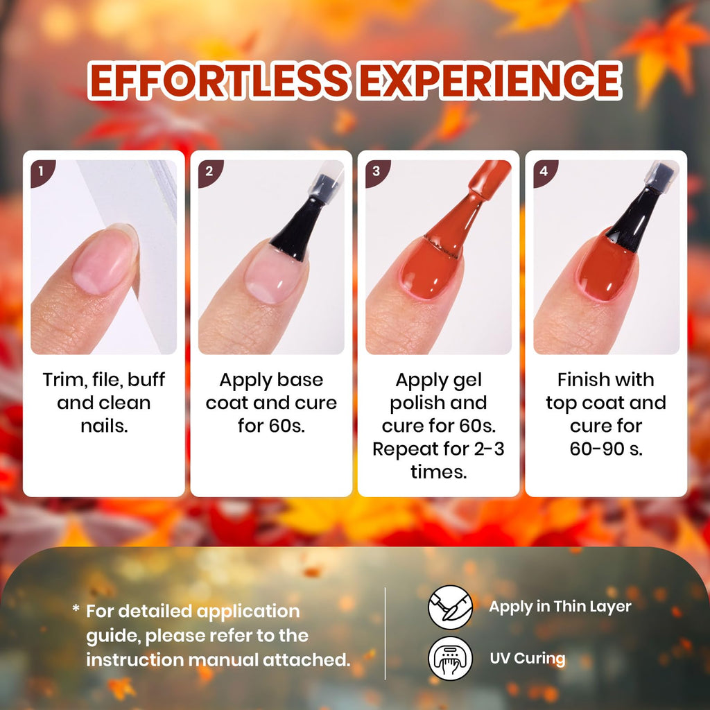Beetles Gel Polish Set – Waltz of Leaves Collection (36 Colors) + Base & Top Coats