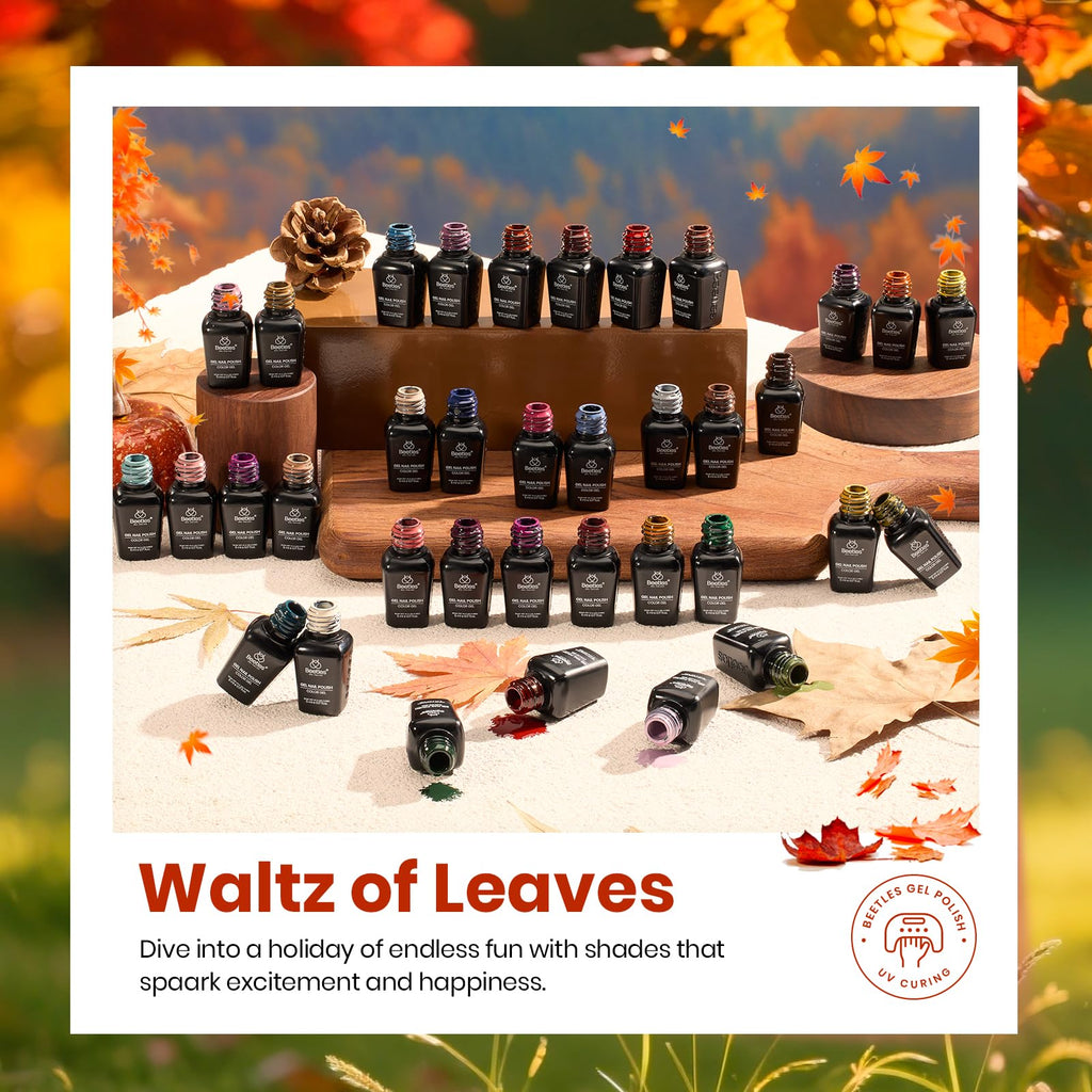Beetles Gel Polish Set – Waltz of Leaves Collection (36 Colors) + Base & Top Coats