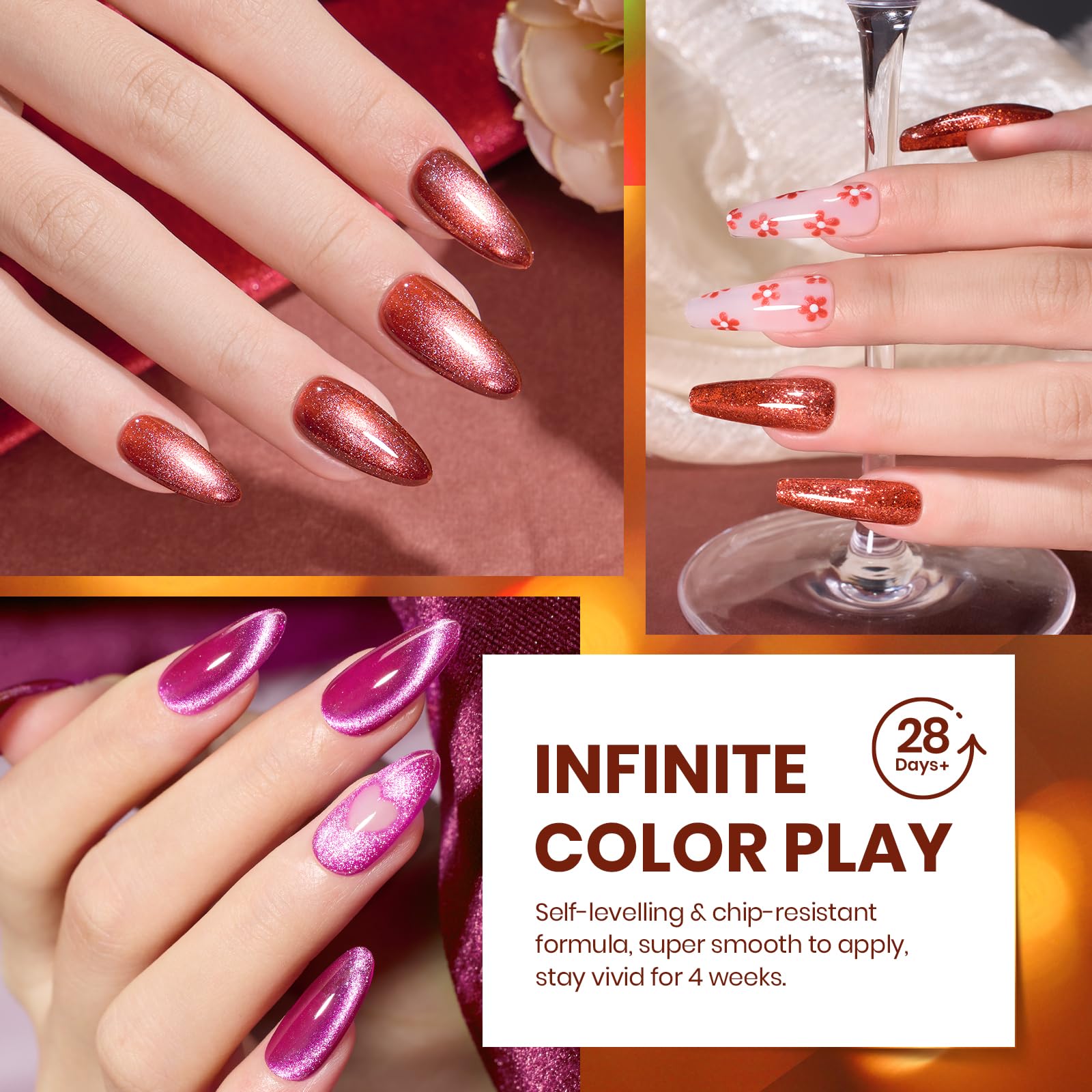 Beetles Gel Nail Polish Set – Opulent Glow Cat Eye, 20 Colors for DIY Manicures