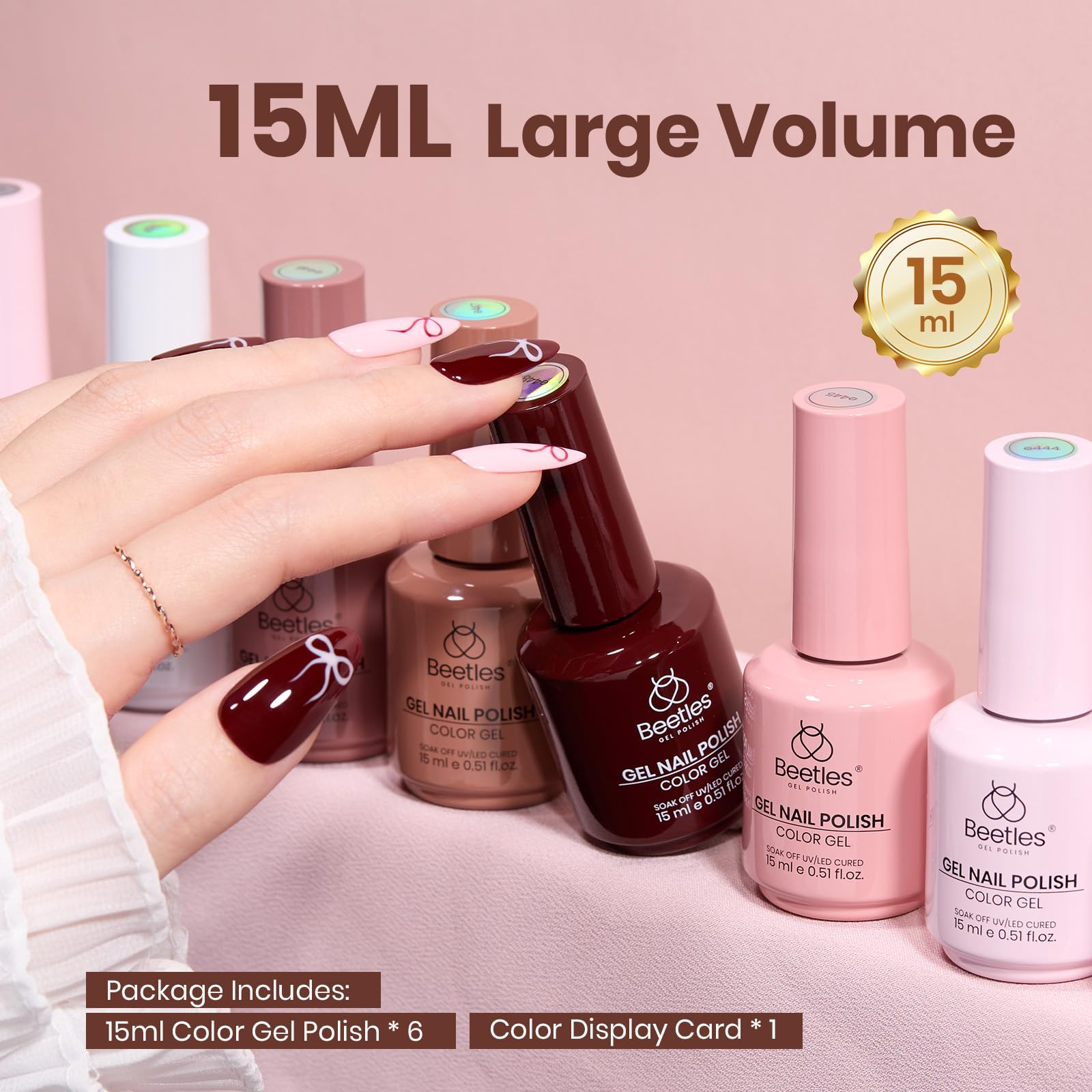 Beetles Gel Polish Set – Coffee Time: 6 Neutral Shades, Long-Lasting UV Gel Polish
