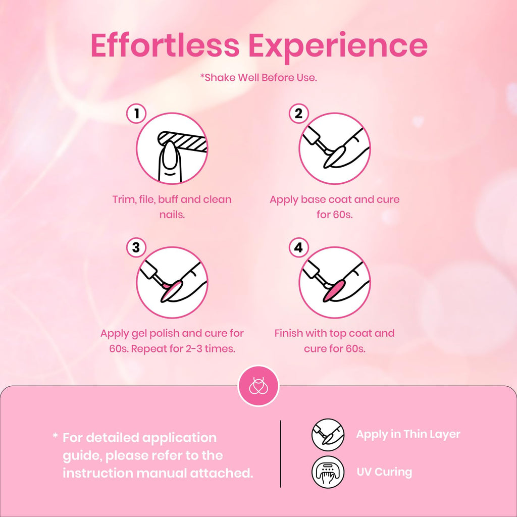 Beetles Gel Polish Set – 6 Pink Shades with Glitter & Shine | DIY Home Salon