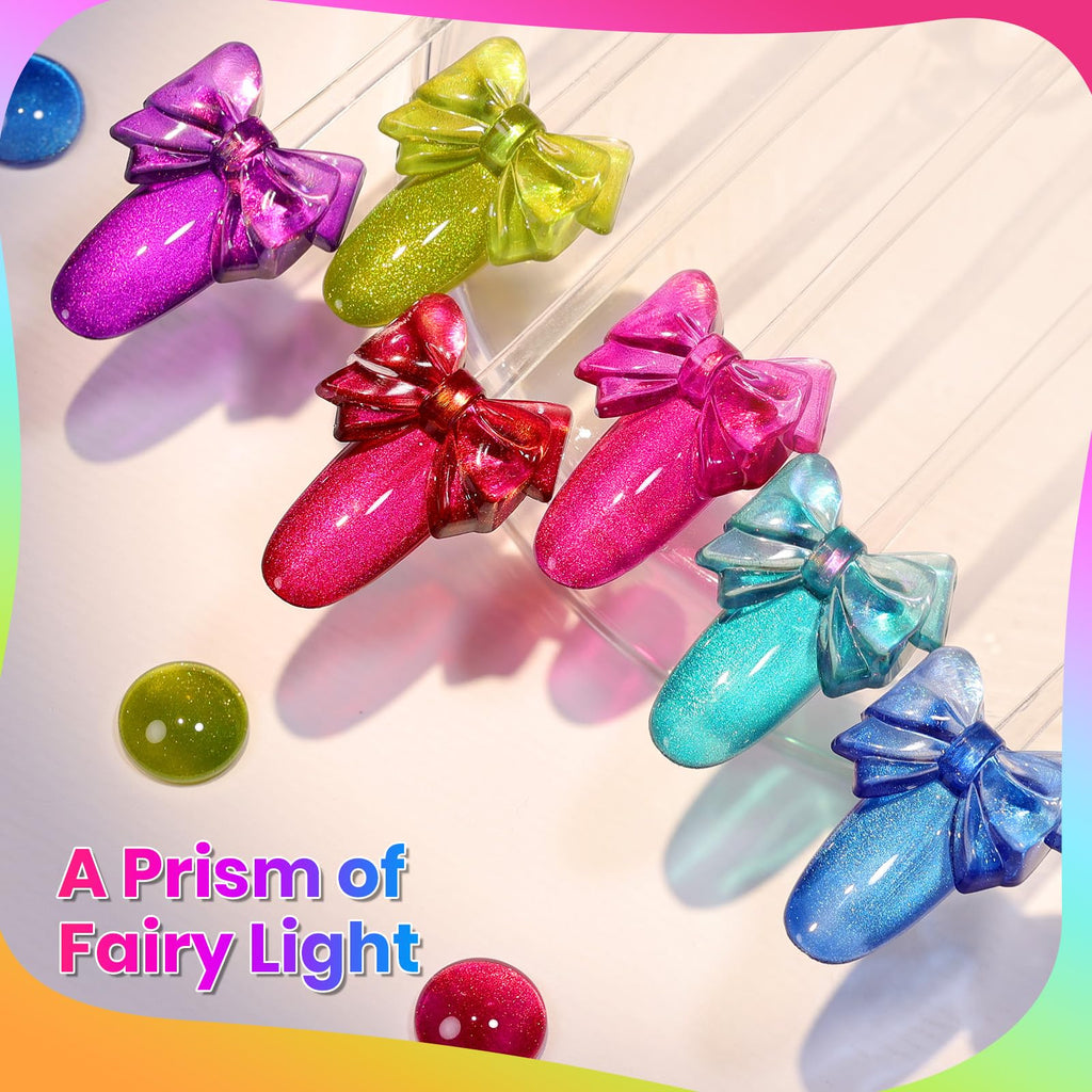 Beetles Fairy Prism Cat Eye Gel Nail Polish Set – 6 Magnetic Colors Kit