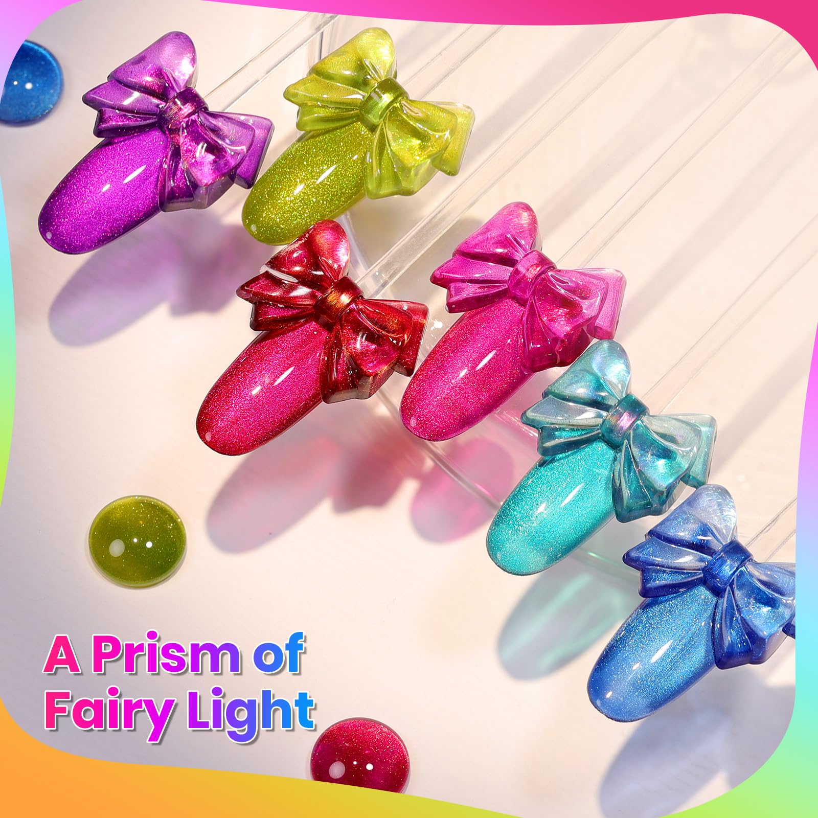 Beetles Fairy Prism Cat Eye Gel Nail Polish Set – 6 Magnetic Colors Kit
