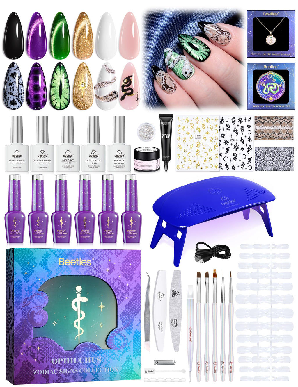 Beetles Lucky Box Ophiuchus Zodiac Gel Nail Kit – Cat Eye, Jelly Gel, Base & Top Coat
