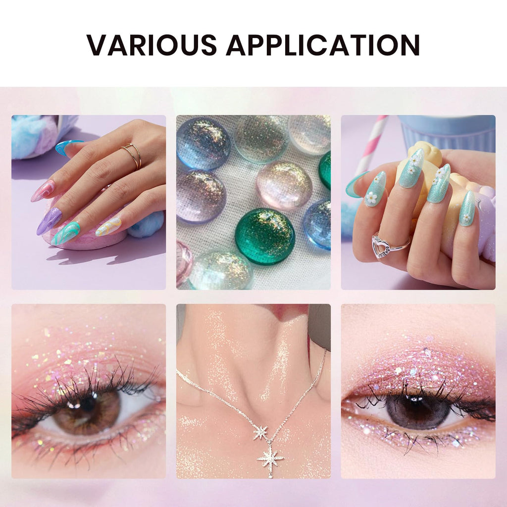 Beetles Glitter Gel Nail Polish Set – 6 Shimmering Colors for DIY Manicure, UV/LED Soak-Off