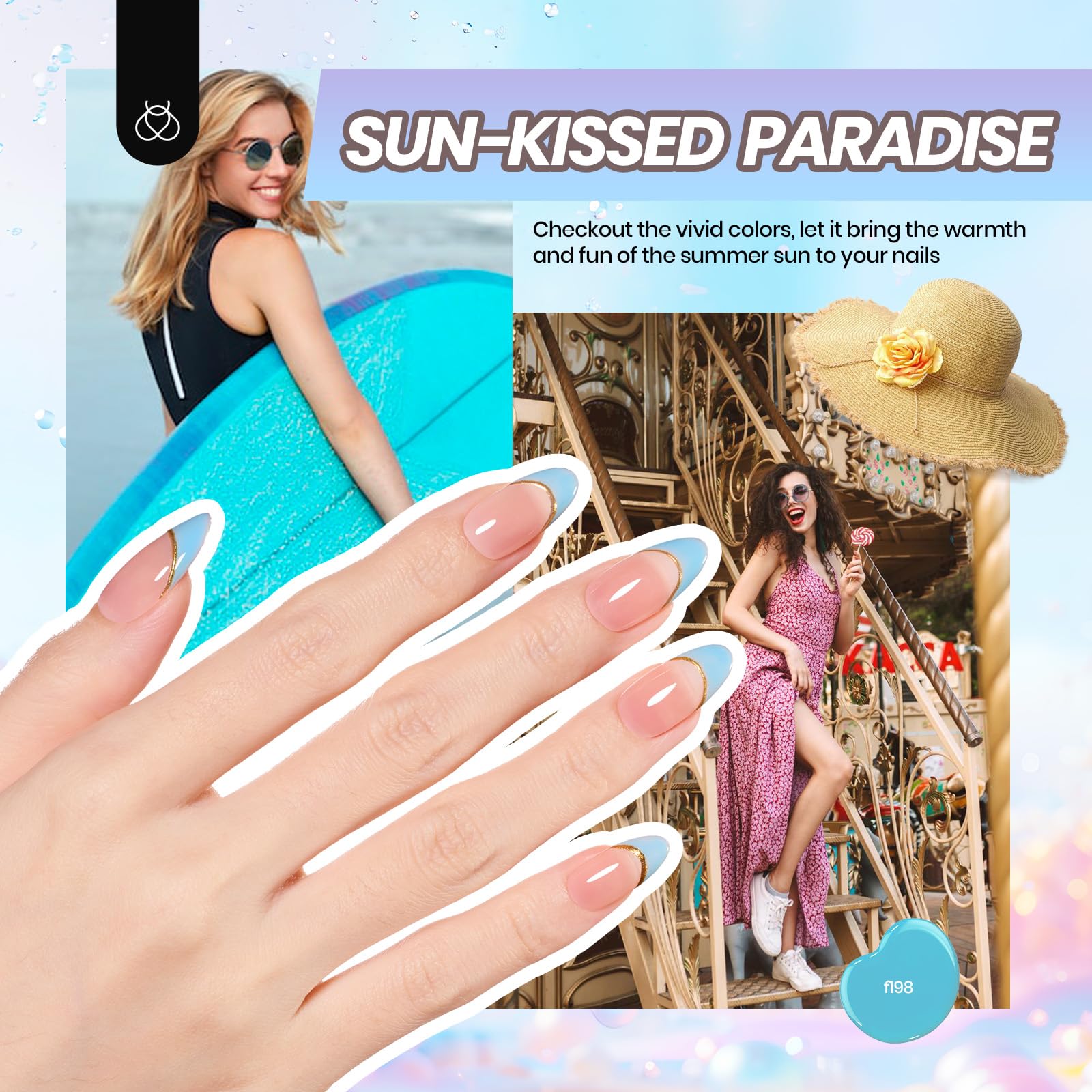Beetles Gel Nail Polish Kit with UV Light – 32 Colors, 54-Pcs, Base & Top Coats