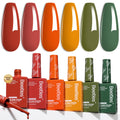 Beetles Hema-Free Gel Polish Set – 6x15ml Golden Hour Color Collection (Burgundy to Green) | UV/LED Soak-Off