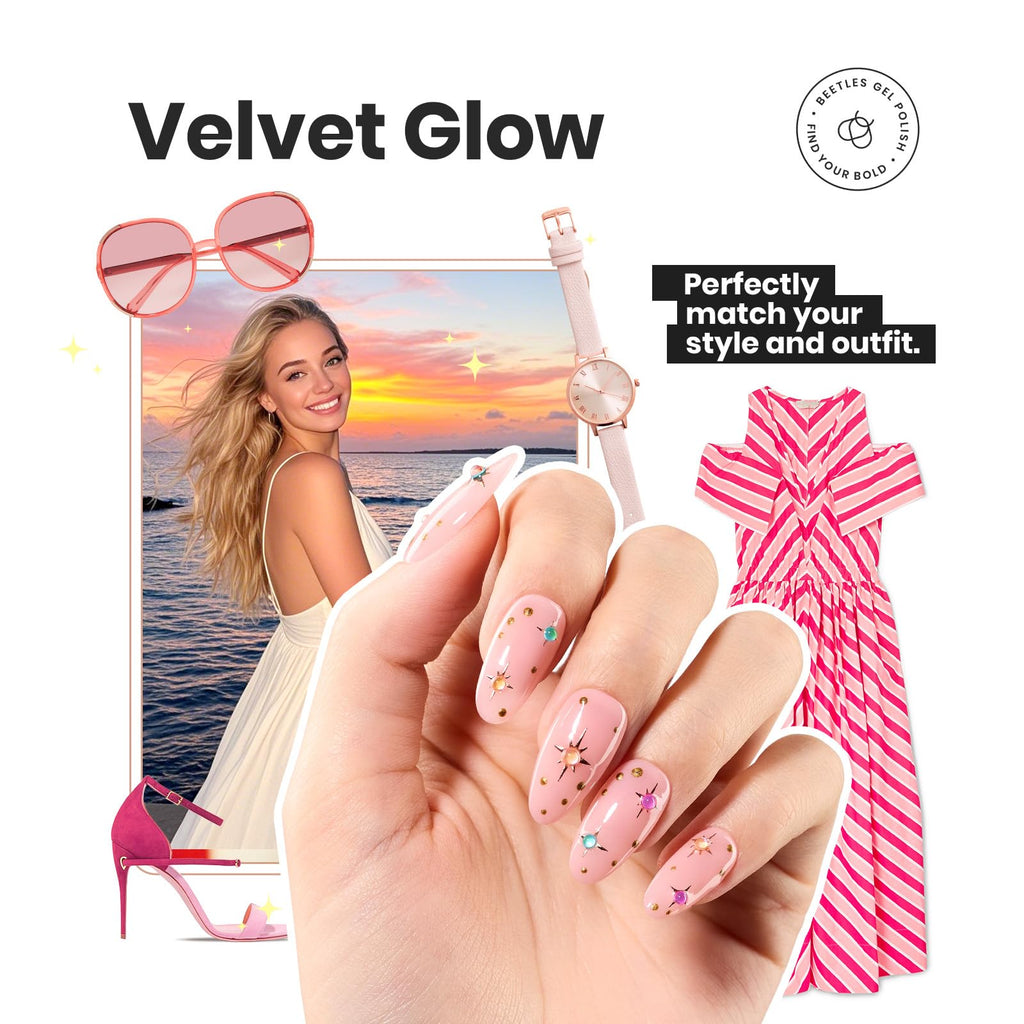 Beetles Jelly Nail Polish Set – 6 Quick-Dry Velvet Glow Shades