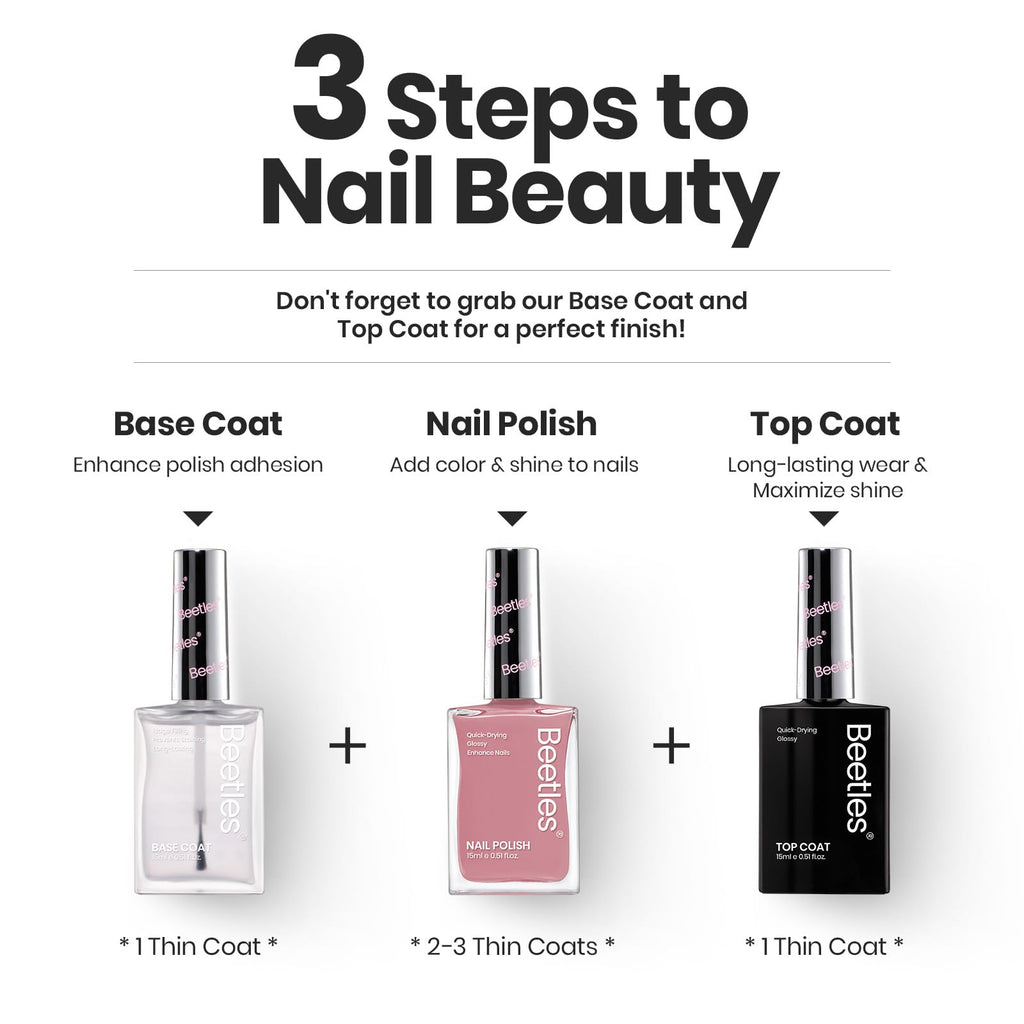 Beetles Jelly Nail Polish Set — 6 Sheer Pink Colors, Quick-Dry & Nail Care