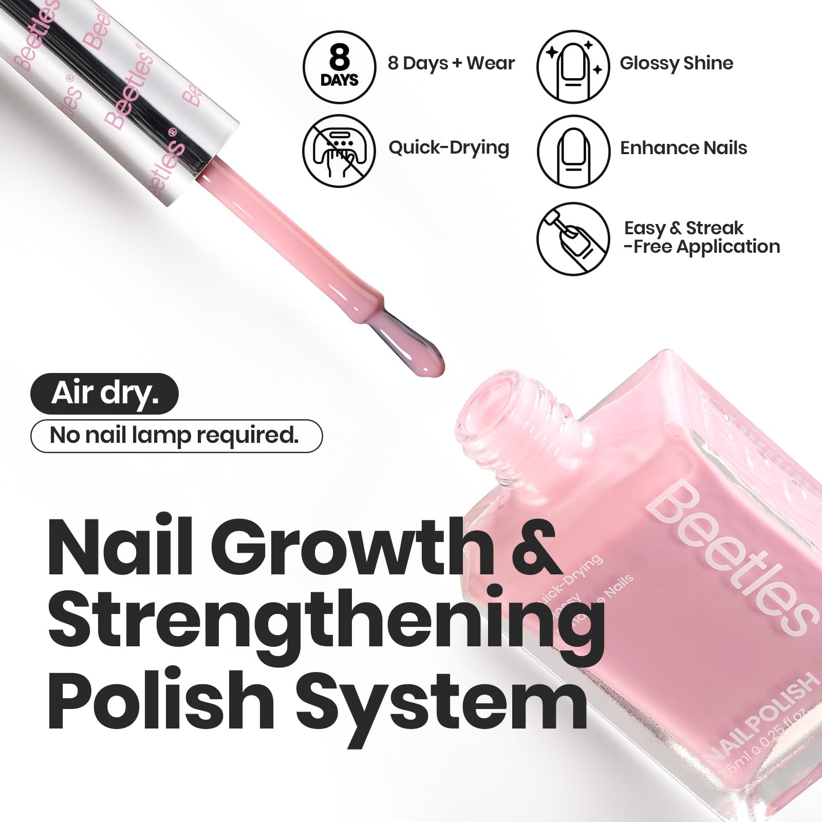 Beetles Jelly Nail Polish Set – 6 Quick-Dry Velvet Glow Shades