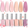 Beetles Jelly Nail Polish Set – 6 Quick-Dry Velvet Glow Shades