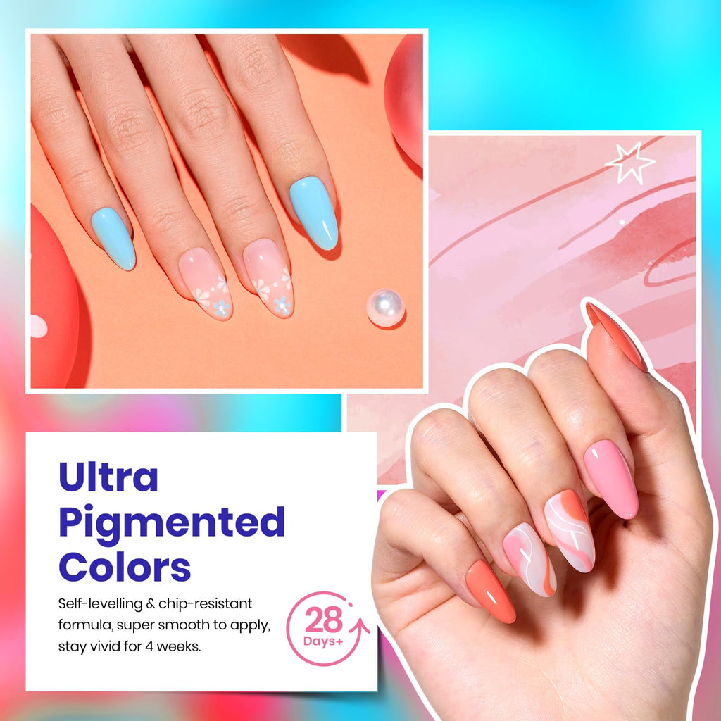 Beetles Gel Nail Polish Set – 23pc Spring Colors with Base & Top Coat for Beginners