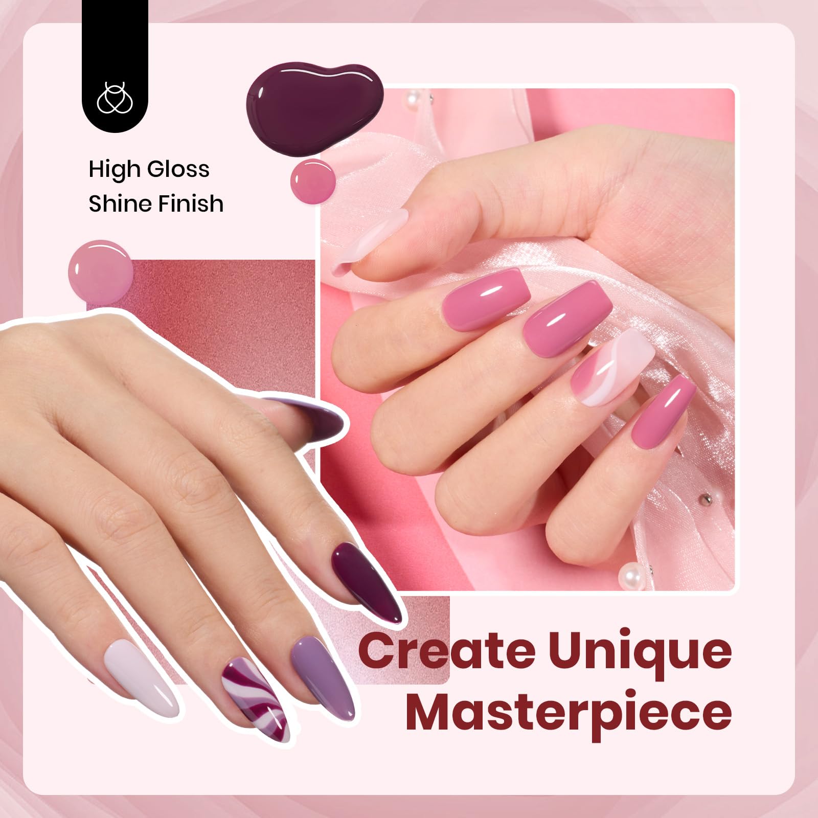 Beetles Spring Gel Polish Set — Emotional Symphony, 6 Neon Colors, HEMA-Free 15ml