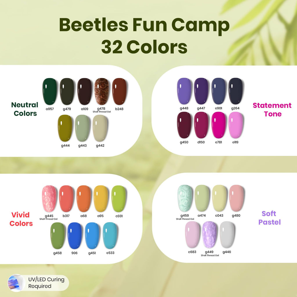 Beetles 55-Pcs Gel Nail Polish Kit with UV Lamp & Nail Drill – All-in-One Home Salon Set