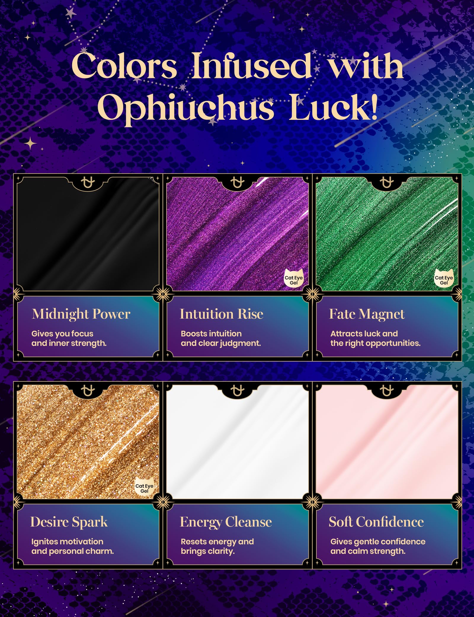 Beetles Lucky Box Ophiuchus Zodiac Gel Nail Kit – Cat Eye, Jelly Gel, Base & Top Coat