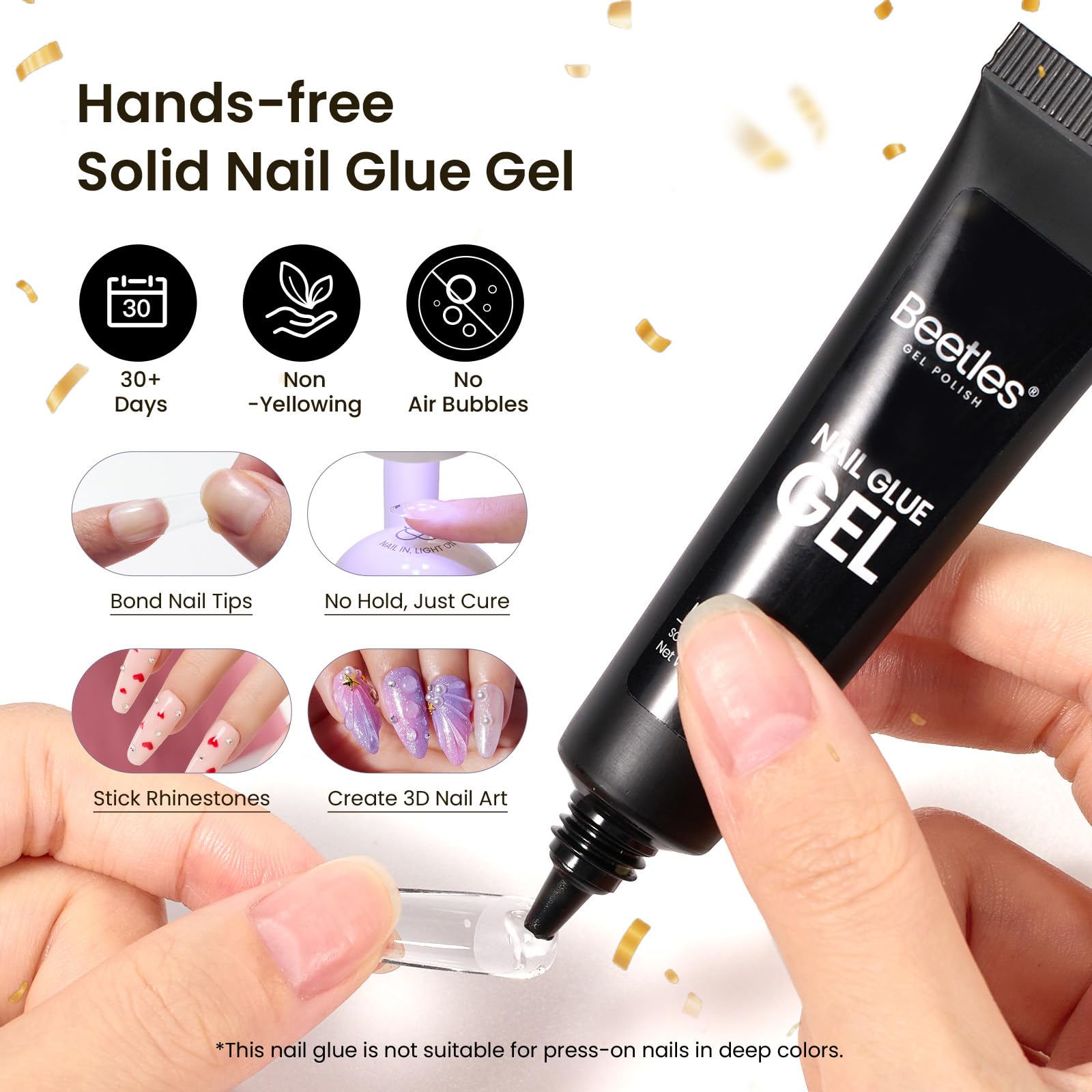 Beetles Gel Nail Kit Short Almond Gift Spree – 576Pcs Tips, Dehydrator & Primer + Mini Lamp