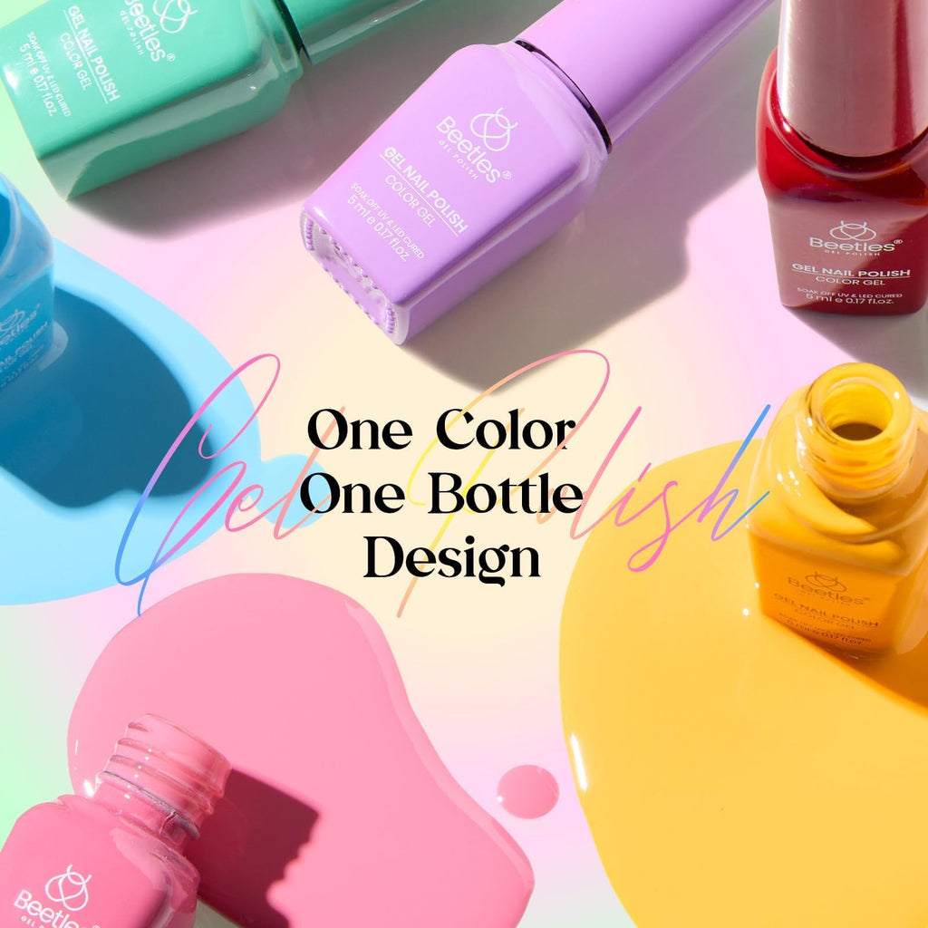 Beetles Gel Nail Polish Kit with UV Light – 25 Colors Valentine Set, 45 Pcs DIY Manicure Kit