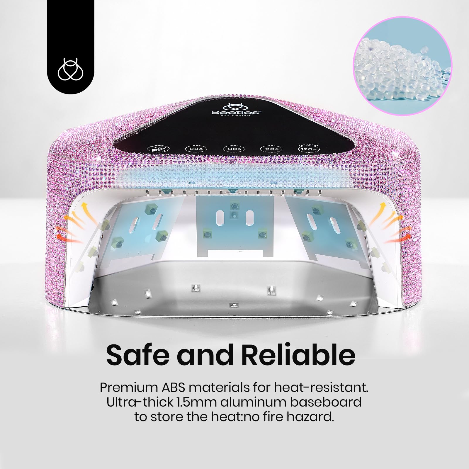 Beetles UV Nail Lamp Cordless – 4-Mode Flash Cure, Low-Heat Gel Nail Dryer